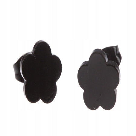 KOLCZYKI CZARNE STAL...