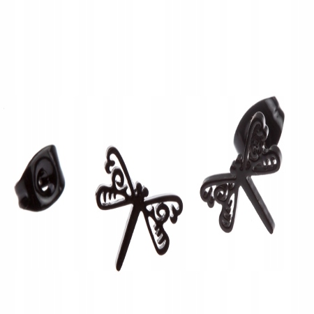 KOLCZYKI CZARNE STAL...