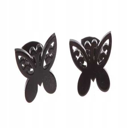 KOLCZYKI CZARNE STAL...