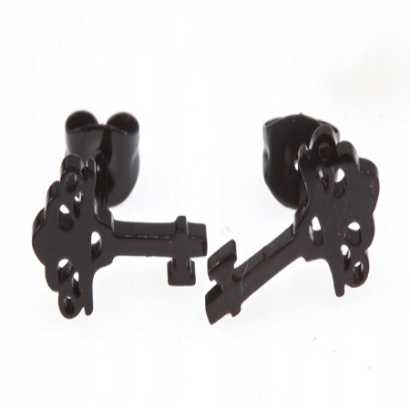 KOLCZYKI CZARNE STAL...