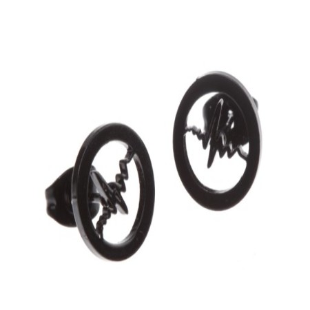 KOLCZYKI CZARNE STAL...