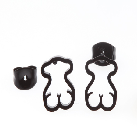 KOLCZYKI CZARNE STAL...