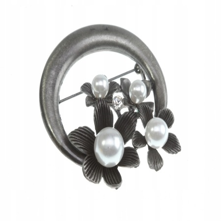 PIĘKNA BROSZKA Z PERŁĄ KWIAT