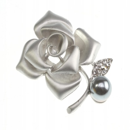 PIĘKNA BROSZKA PERŁA RÓŻA