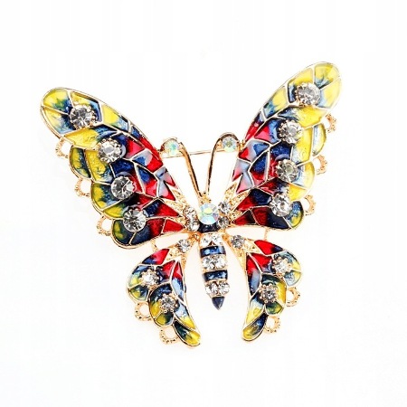 PIĘKNA BROSZKA PERŁA MOTYL...