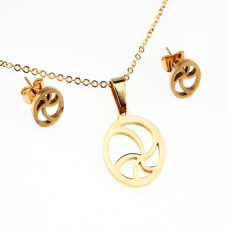 KOLCZYKI NASZYJNIK STAL...