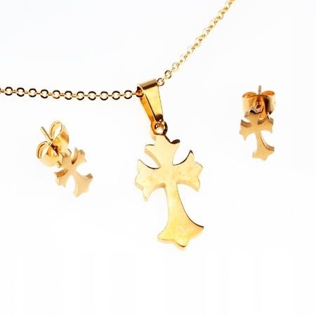 KOLCZYKI NASZYJNIK STAL...