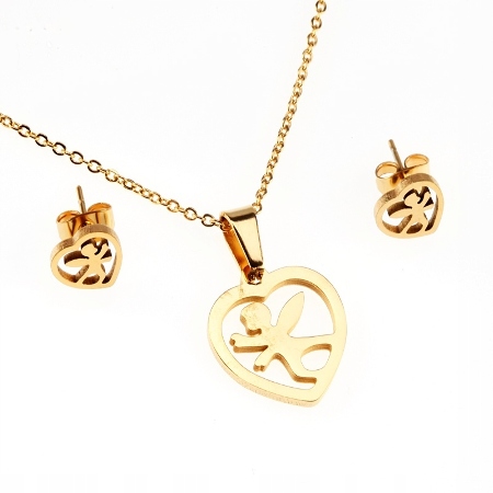 KOLCZYKI NASZYJNIK STAL...