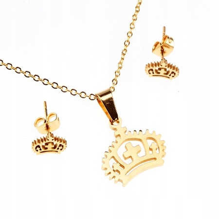 KOLCZYKI NASZYJNIK STAL...