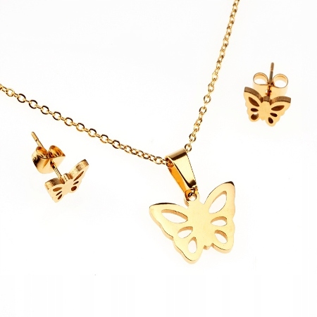 KOLCZYKI NASZYJNIK STAL...