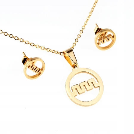 KOLCZYKI NASZYJNIK STAL...