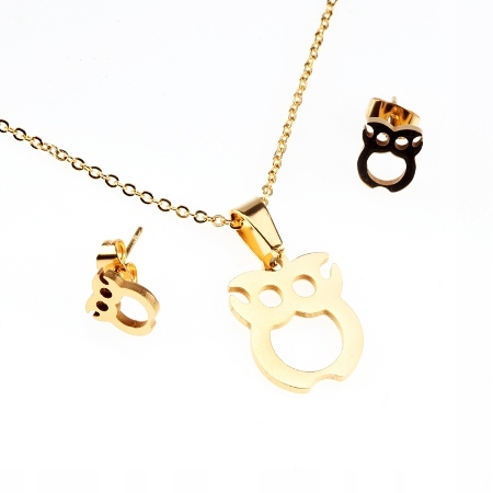 KOLCZYKI NASZYJNIK STAL...