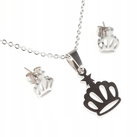 KOLCZYKI NASZYJNIK STAL...