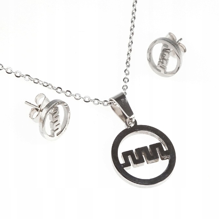 KOLCZYKI NASZYJNIK STAL...