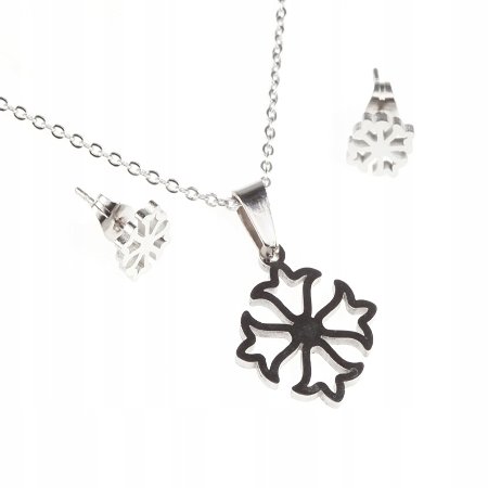 KOLCZYKI NASZYJNIK STAL...