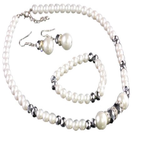 KOMPLET PERŁA NASZYJNIK...