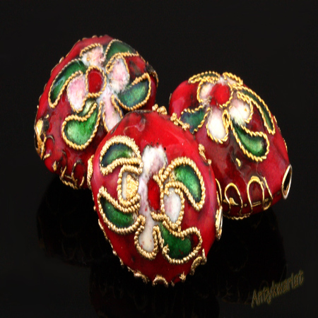 KORALIKI CLOISONNE MIGDAŁ...