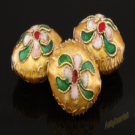 KORALIKI CLOISONNE MIGDAŁ...