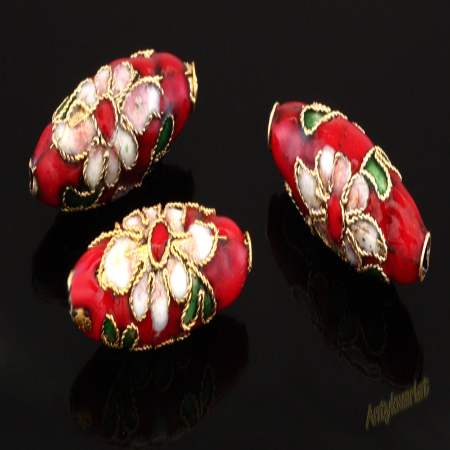 KORALIKI CLOISONNE OLIWKA...