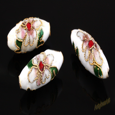 KORALIKI CLOISONNE OLIWKA...