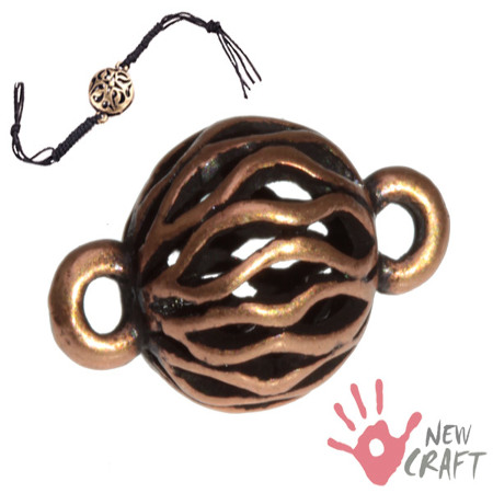 MIEDZIANE BALI KULA 17mm 4szt