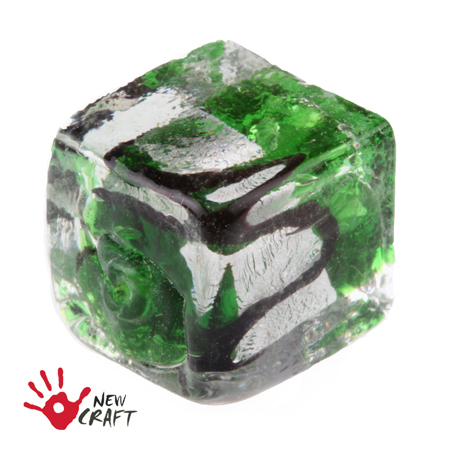 LAMPWORK KOSTKA ZIELONA...