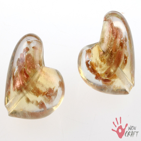 SZKŁO WENECKIE SERCE 22mm 5szt