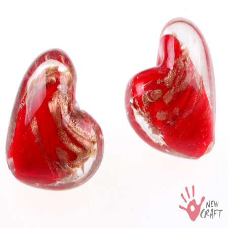 SZKŁO WENECKIE SERCE 23mm 5szt