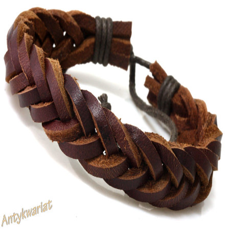 BRANSOLETKA RZEMIEŃ SKÓRA...