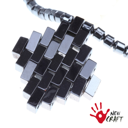 NASZYJNIK KAMIEŃ HEMATYT 46cm