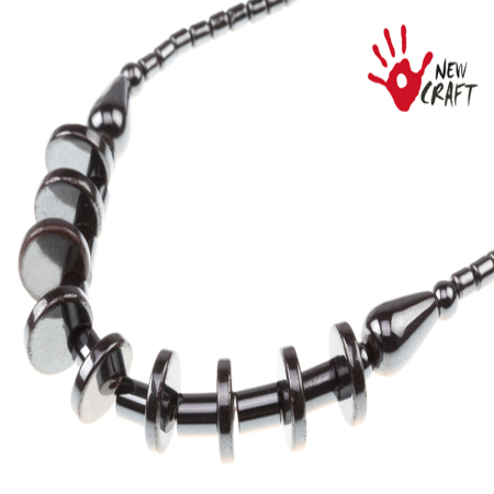 NASZYJNIK KAMIEŃ HEMATYT 47cm