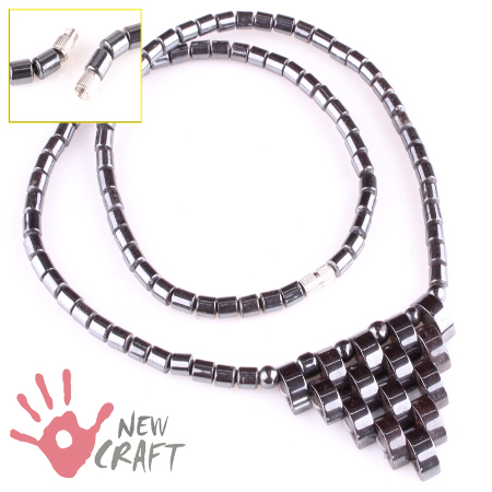 NASZYJNIK KAMIEŃ HEMATYT 46cm