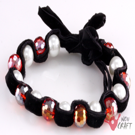 BRANSOLETKA PERŁA SZKLANA +...