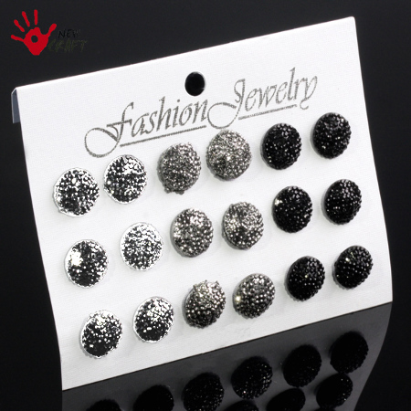 KOLCZYKI KOMPLET (9 PAR)