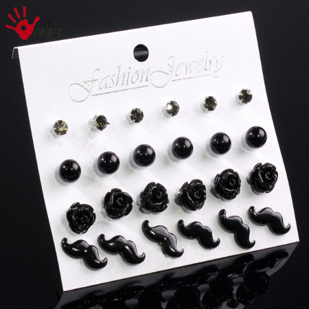 KOLCZYKI KOMPLET (12 PAR)