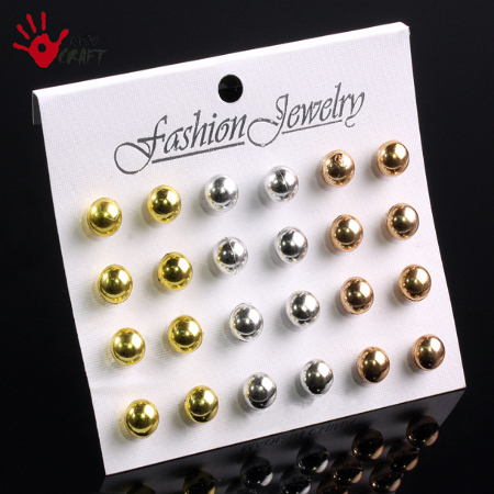 KOLCZYKI KOMPLET (12 PAR)