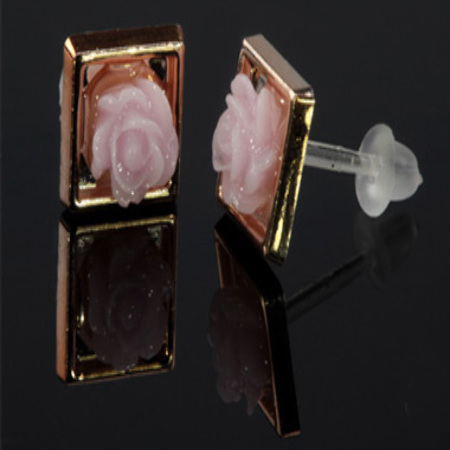 KOLCZYKI SZTYFTY RÓŻA...