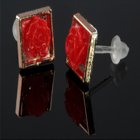 KOLCZYKI SZTYFTY RÓŻA...