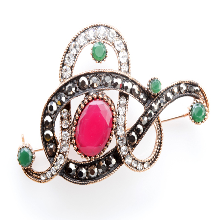 BROSZKA CZERWONA BIŻUTERIA...