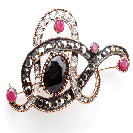 BROSZKA CZARNA BIŻUTERIA...